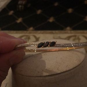 Diamond and sapphire gold bracelet